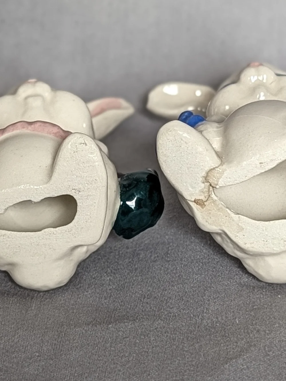 Vintage Bunny Housekeeper Figurines Pair 2.5
